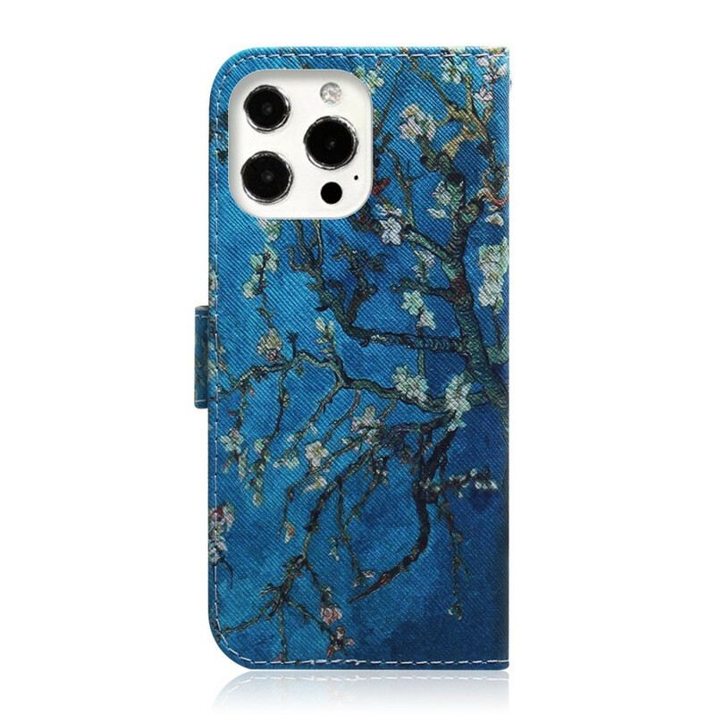 Kožna Futrola iPhone 13 Pro Cvjetna Grana Drveta