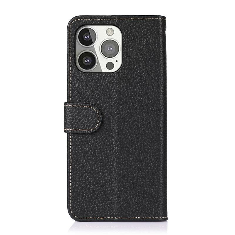 Kožna Futrola iPhone 13 Pro Prava Khazneh Litchi Koža