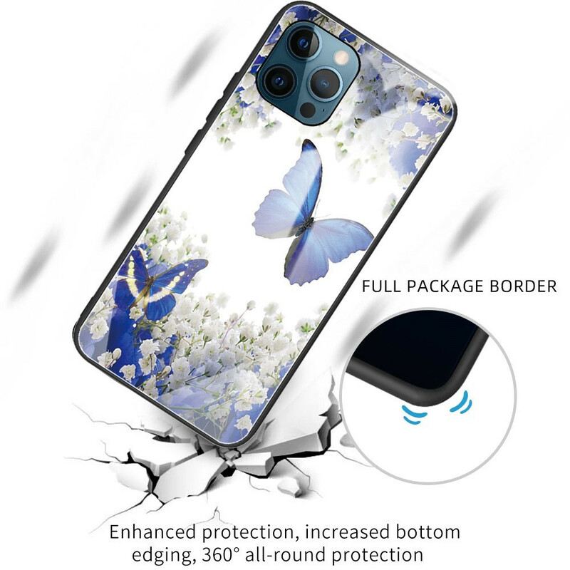Maskica iPhone 13 Pro Butterflies Design Kaljeno Staklo