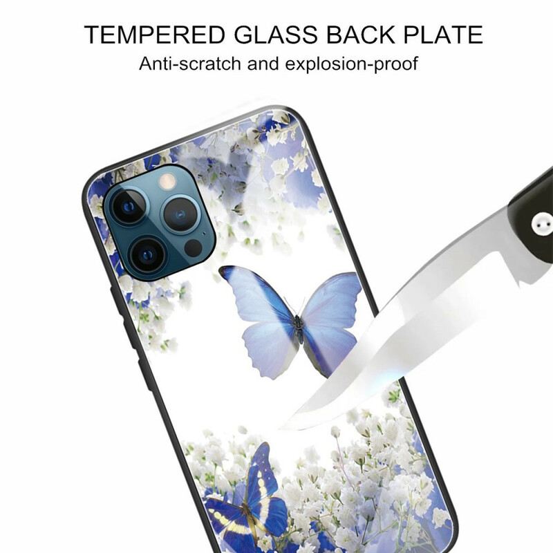 Maskica iPhone 13 Pro Butterflies Design Kaljeno Staklo