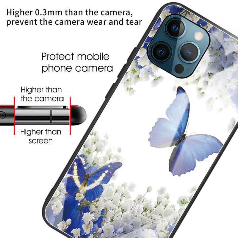 Maskica iPhone 13 Pro Butterflies Design Kaljeno Staklo
