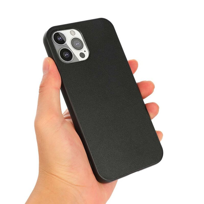 Maskica iPhone 13 Pro Prava Litchi Koža