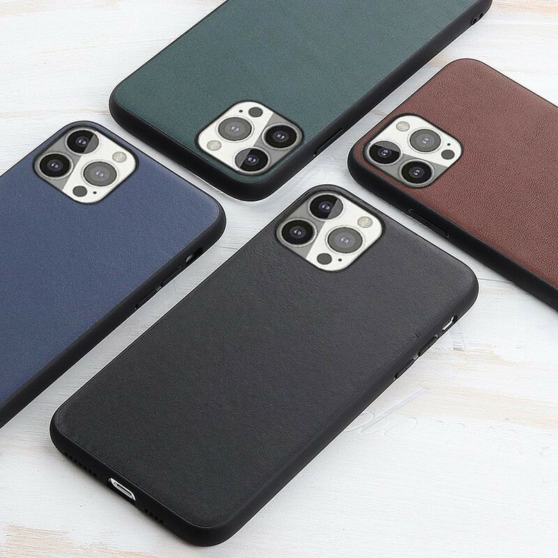 Maskica iPhone 13 Pro Prava Litchi Koža