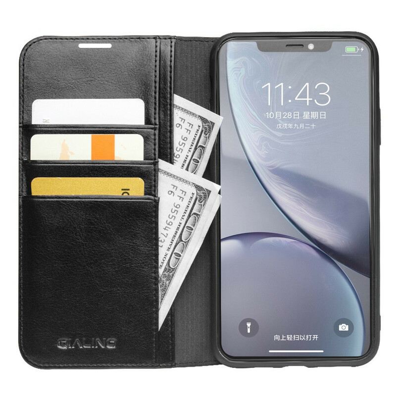 Flip Futrola iPhone 11 Kožna Futrola Prava Qialino Koža