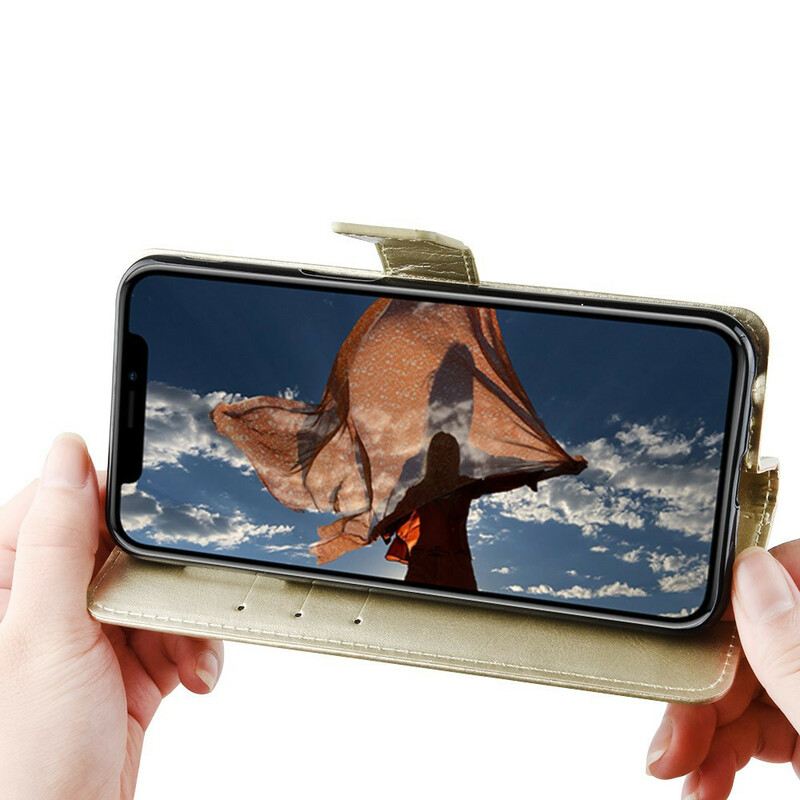 Flip Futrola iPhone 11 Remen U Boji S Efektom Kože