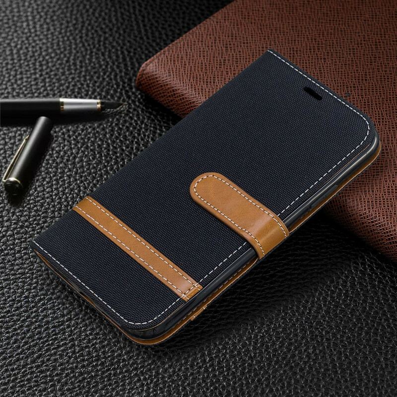 Kožna Futrola iPhone 11 Remen S Efektom Tkanine I Kože