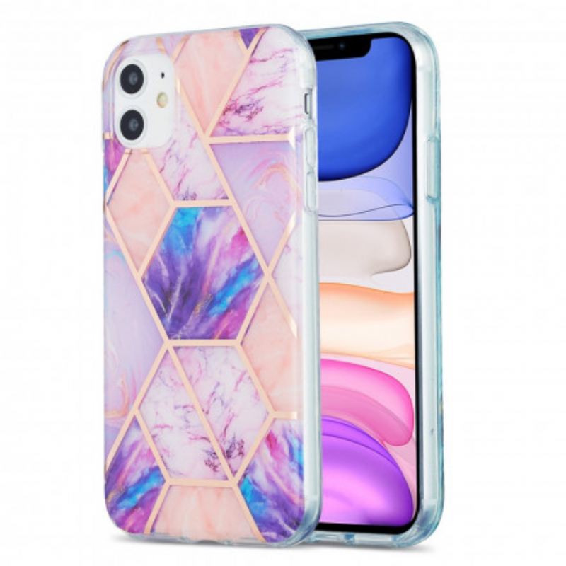 Maskica iPhone 11 Blještavi Geometrijski Mramor