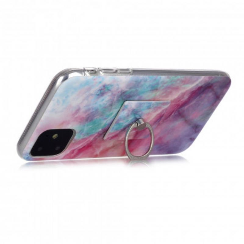Maskica iPhone 11 Mramorni Dizajn S Prstenastom Potporom