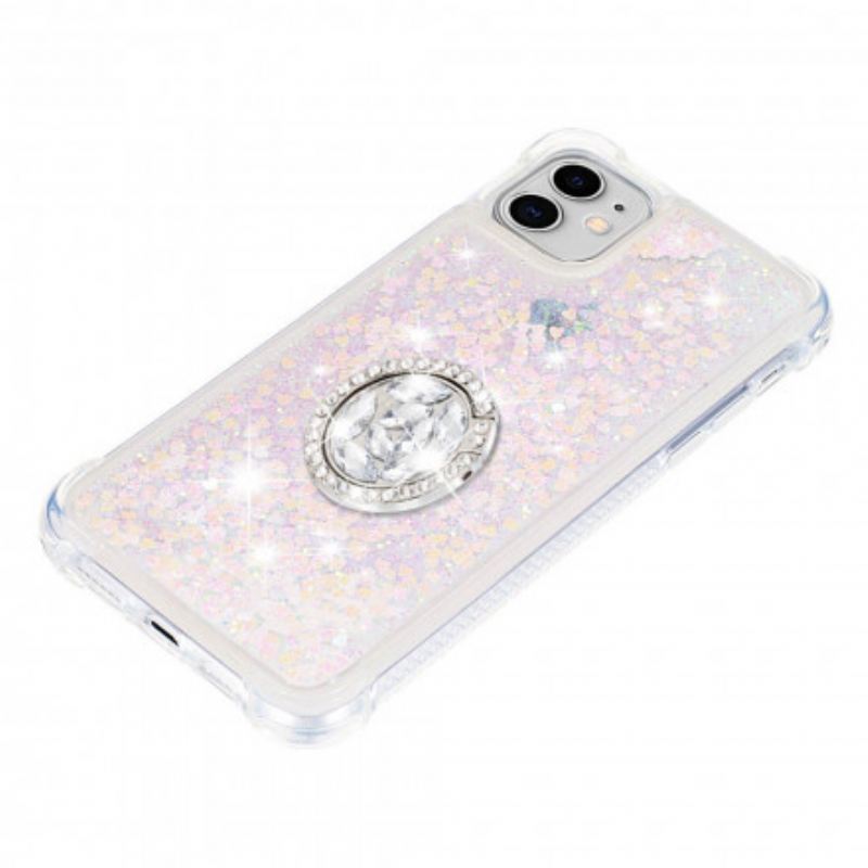 Maskica iPhone 11 Šljokice S Dijamantima Za Potporu Prstena