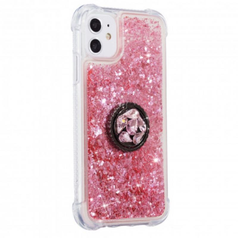Maskica iPhone 11 Šljokice S Potporom Za Prsten