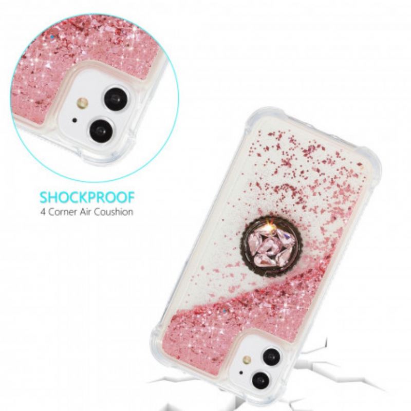 Maskica iPhone 11 Šljokice S Potporom Za Prsten