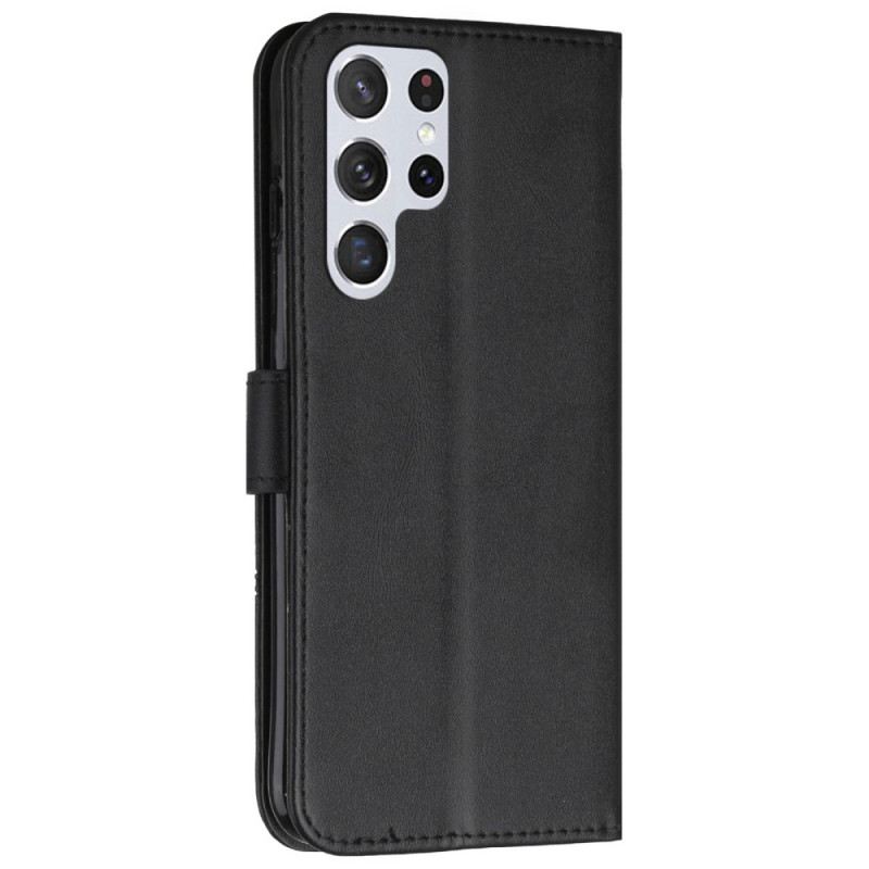 Futrola Samsung Galaxy S22 Ultra 5G Geometrijski Kožni Stil S Remenčićima
