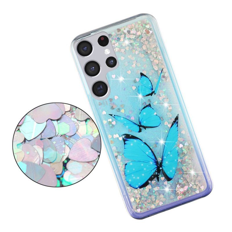 Maskica Samsung Galaxy S22 Ultra 5G Leptiri Sa Šljokicama
