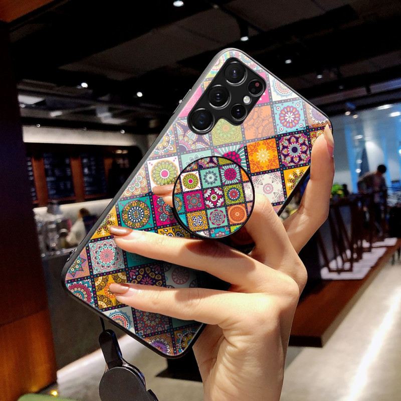 Maskica Samsung Galaxy S22 Ultra 5G Patchwork Magnetski Držač