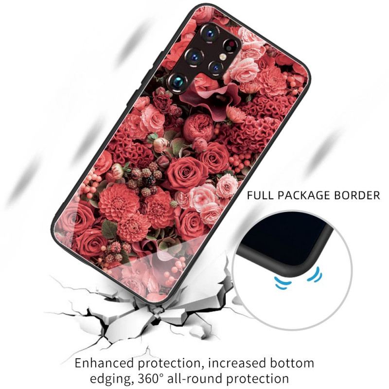 Maskica Samsung Galaxy S22 Ultra 5G Rose Flowers Kaljeno Staklo