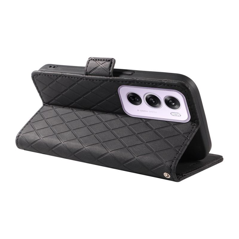 Kožna Futrola Oppo Reno 12 5g Dijamantni Otisci S Remenom