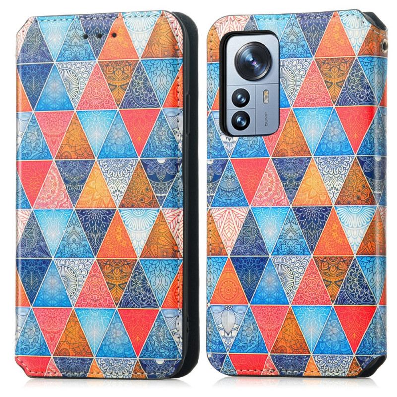 Flip Futrola Xiaomi 12 Pro Kožna Futrola Caseneo Rfid Dizajn