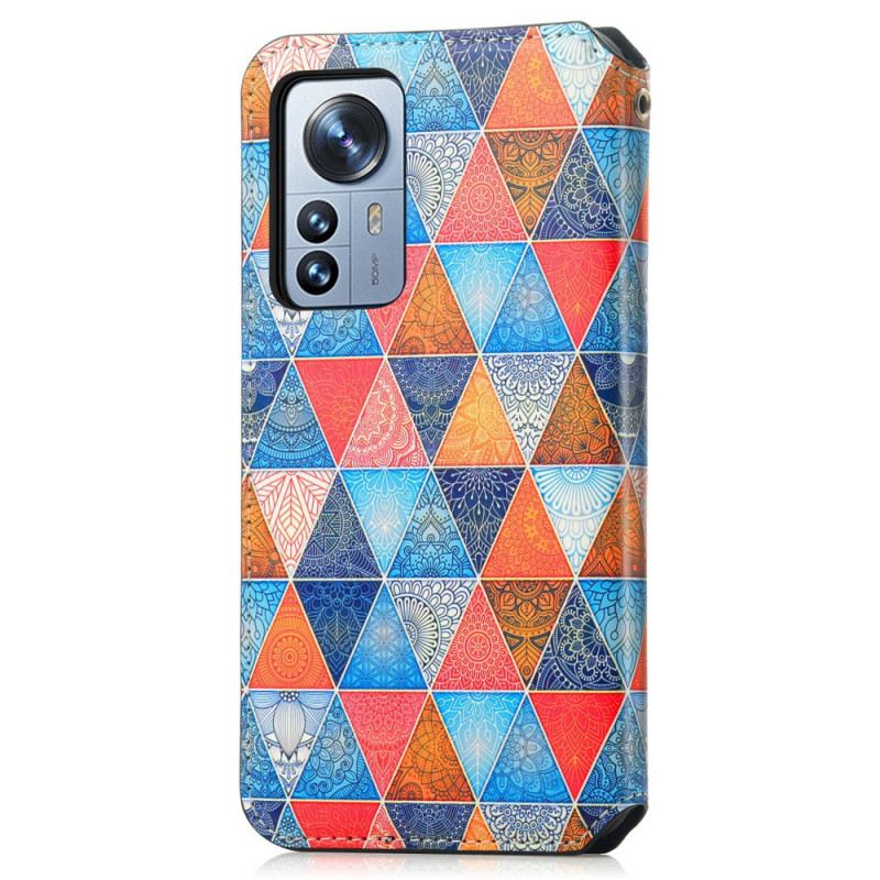 Flip Futrola Xiaomi 12 Pro Kožna Futrola Caseneo Rfid Dizajn