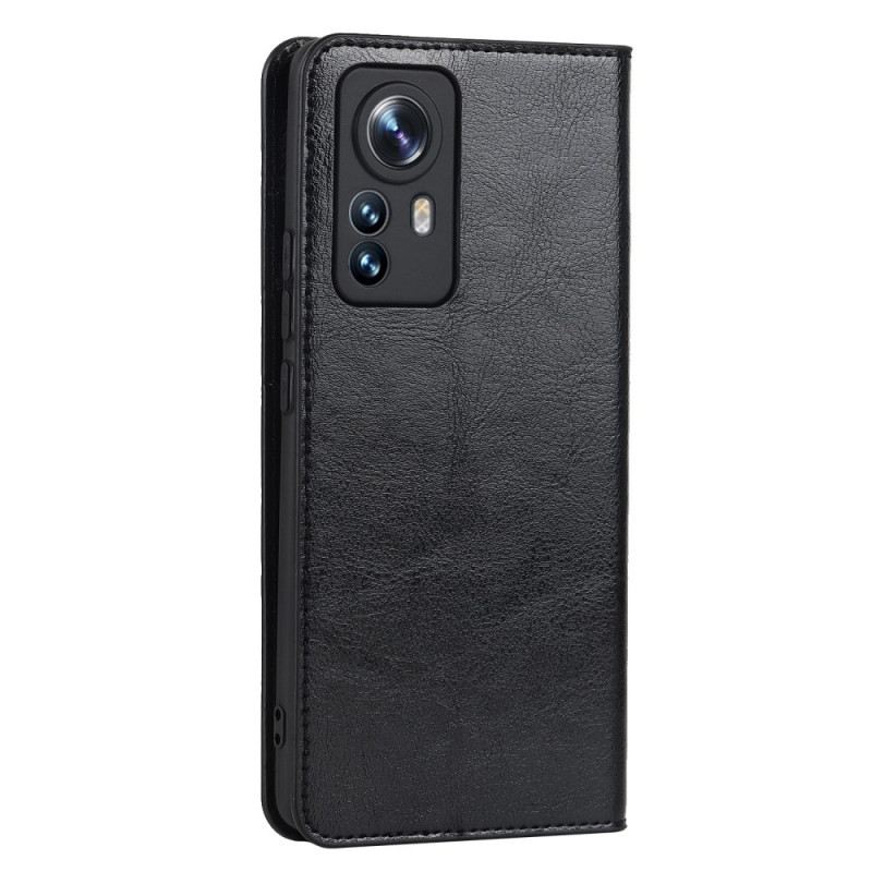 Flip Futrola Xiaomi 12 Pro Kožna Futrola Prava Koža