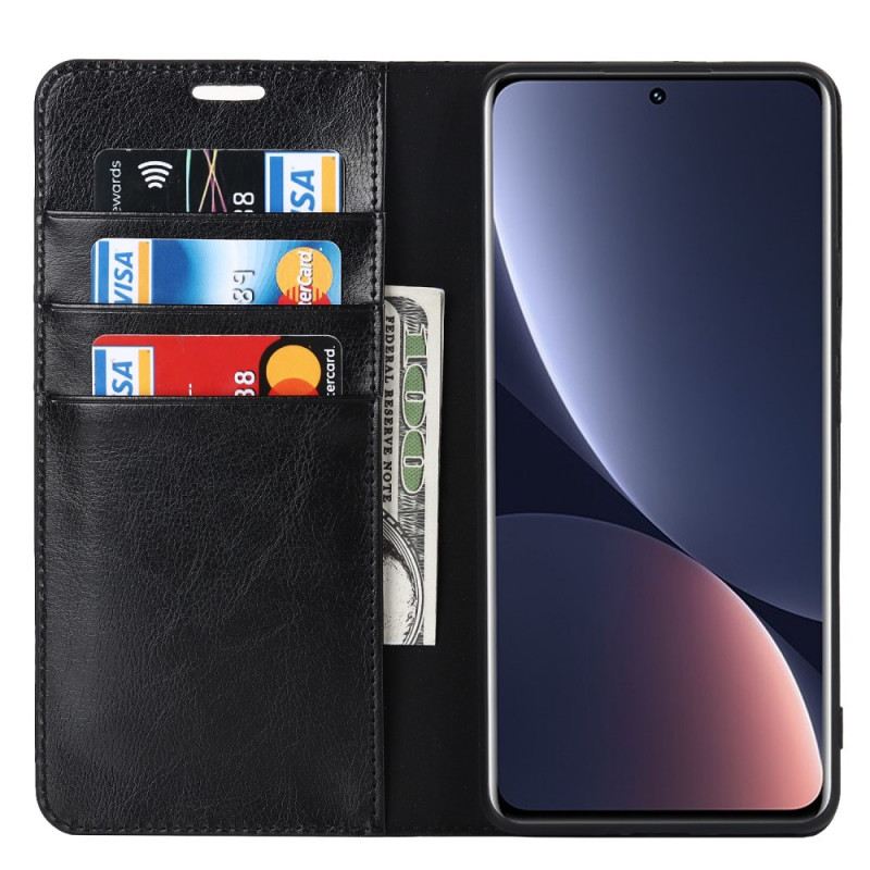 Flip Futrola Xiaomi 12 Pro Kožna Futrola Prava Koža