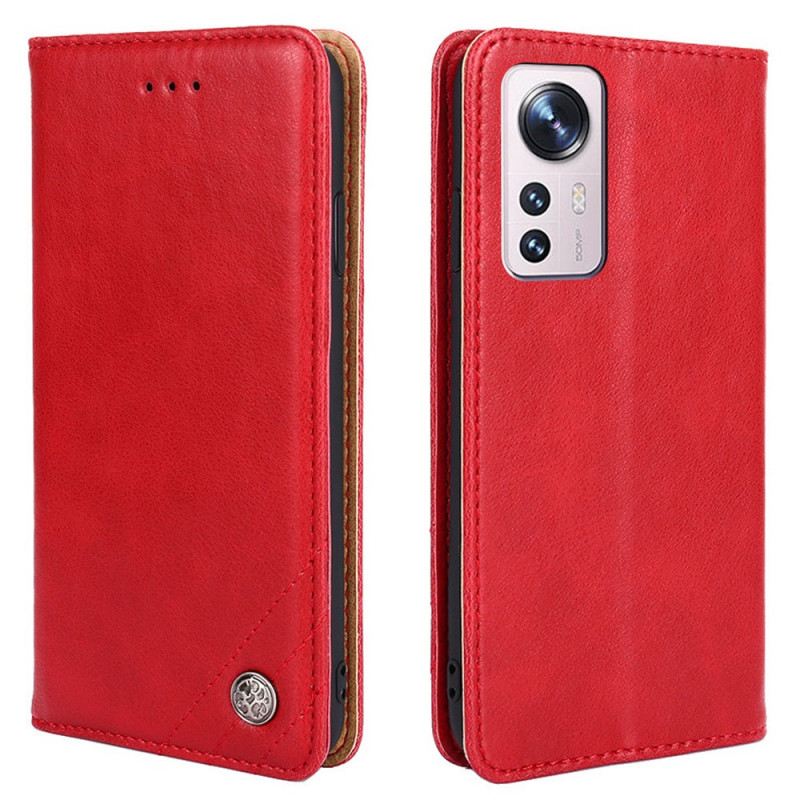 Flip Futrola Xiaomi 12 Pro Kožna Futrola Stilska Kožna Zakovica