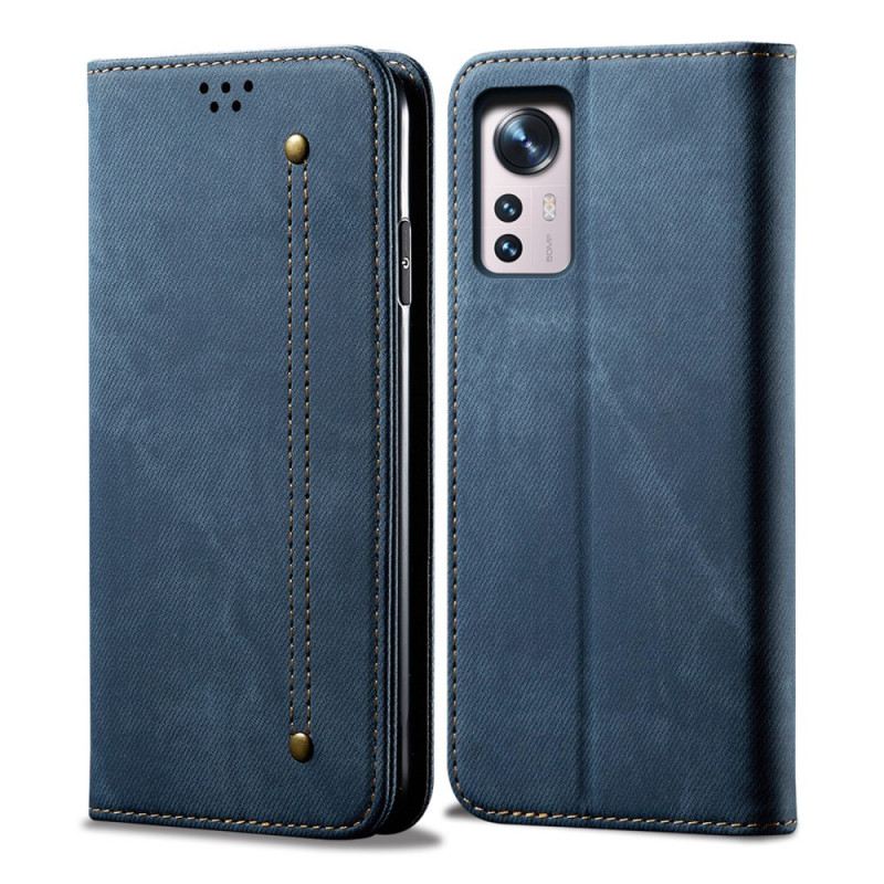 Flip Futrola Xiaomi 12 Pro Kožna Futrola Traper Tkanina