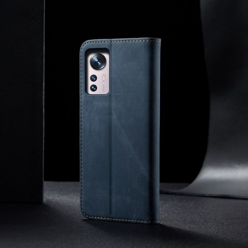 Flip Futrola Xiaomi 12 Pro Kožna Futrola Traper Tkanina