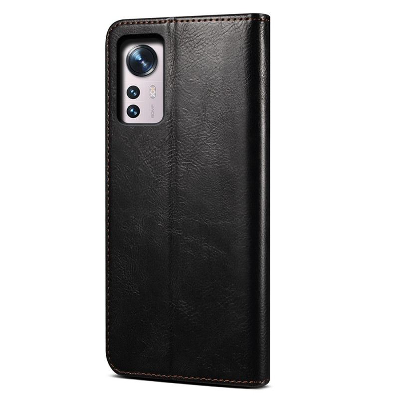 Flip Futrola Xiaomi 12 Pro Kožna Futrola Voštana Umjetna Koža