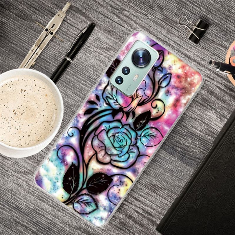 Maskica Xiaomi 12 Pro Grafički Cvjetni Silikon