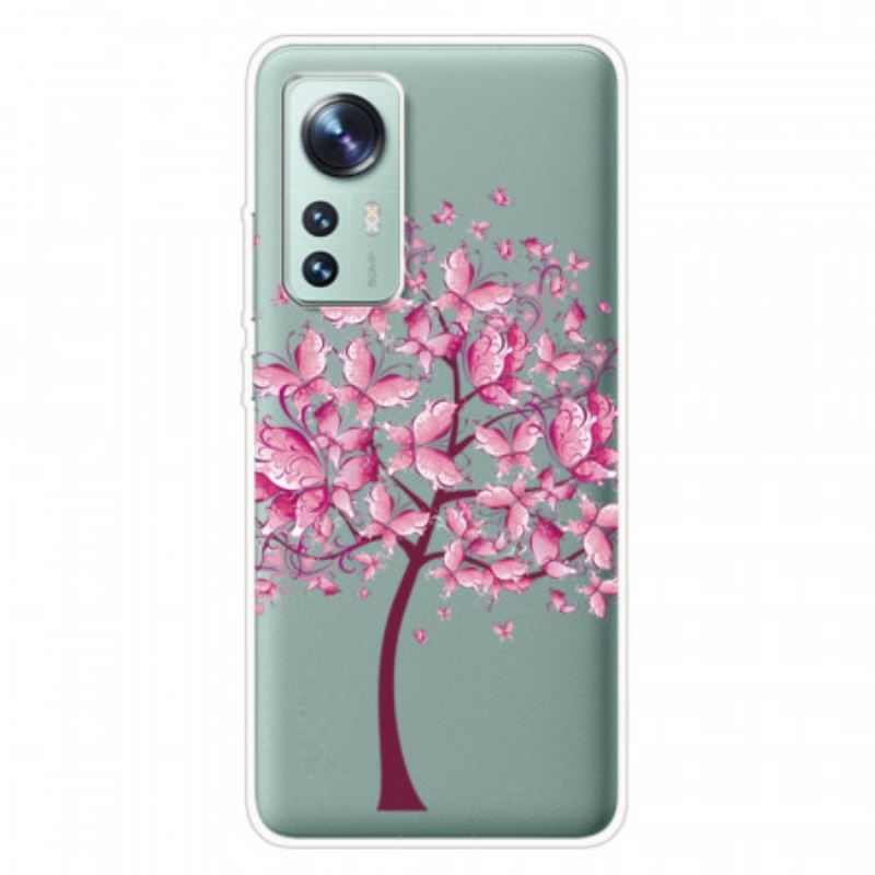 Maskica Xiaomi 12 Pro Silikonsko Ružičasto Drvce