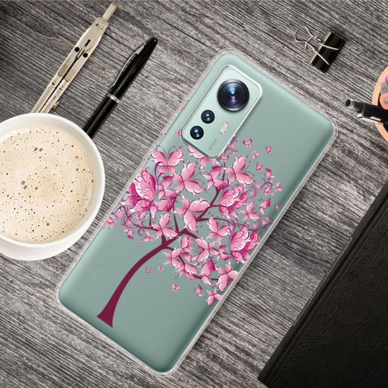Maskica Xiaomi 12 Pro Silikonsko Ružičasto Drvce
