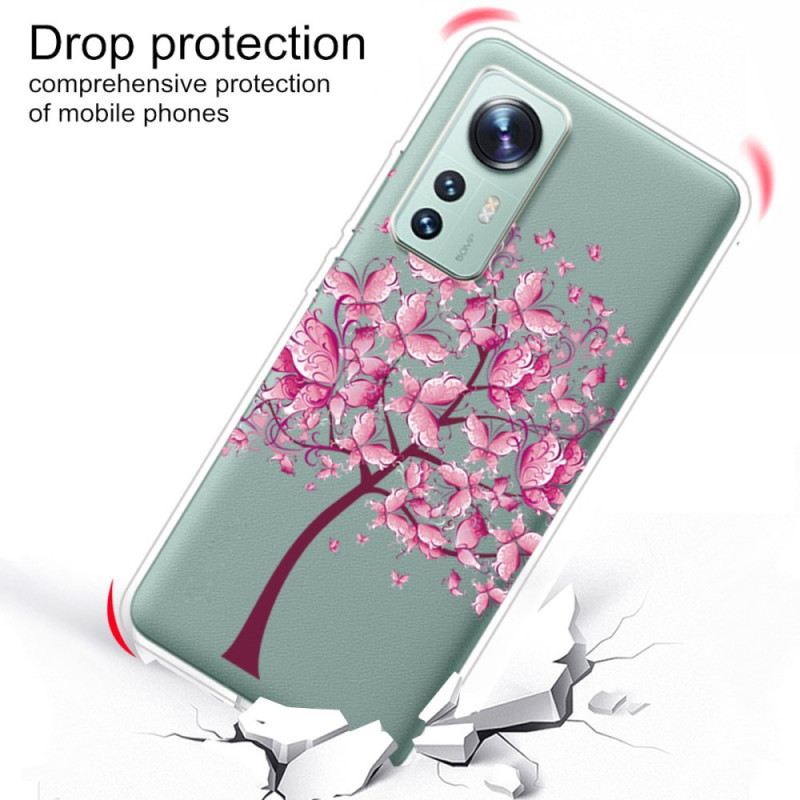 Maskica Xiaomi 12 Pro Silikonsko Ružičasto Drvce