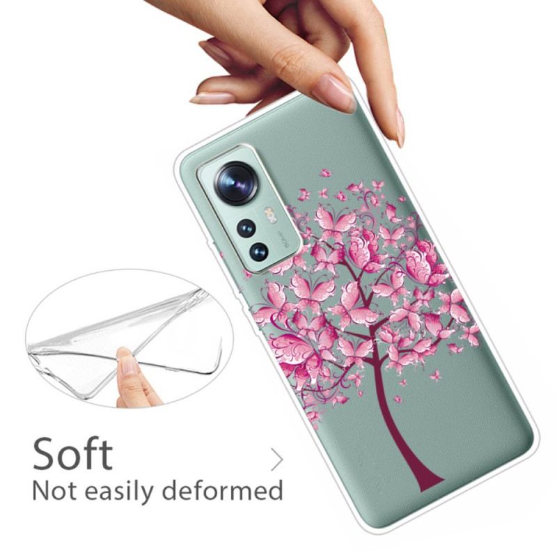 Maskica Xiaomi 12 Pro Silikonsko Ružičasto Drvce