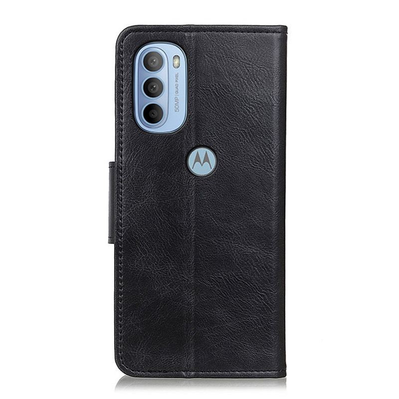 Futrola Moto G41 / G31 Dvokrevetna Kopča S Efektom Kože