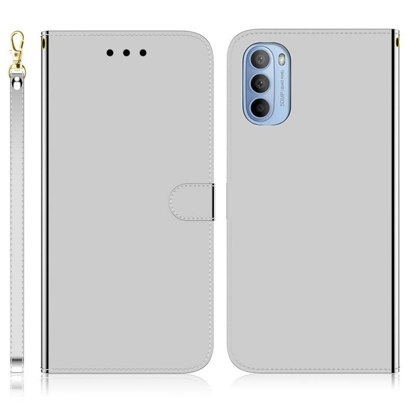 Futrola Moto G41 / G31 Poklopac Ogledala Od Umjetne Kože