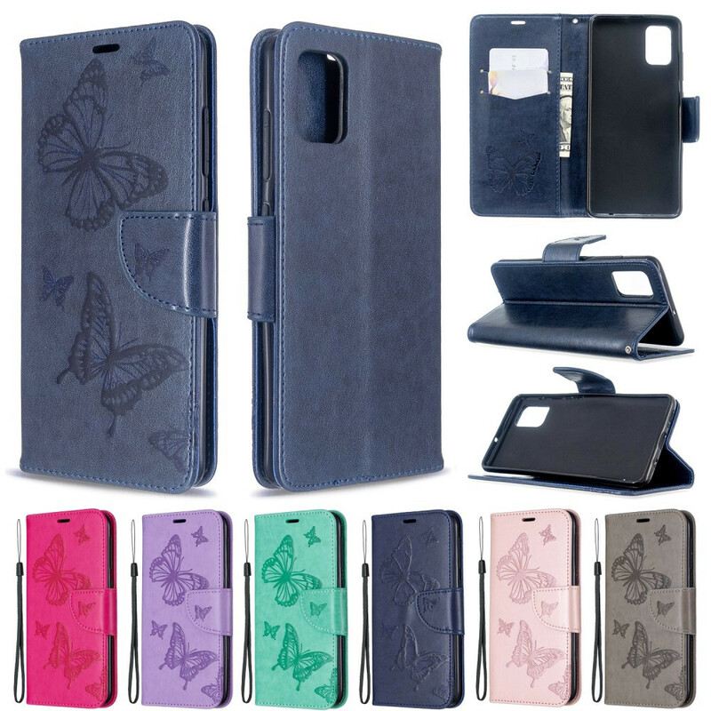 Kožna Futrola Samsung Galaxy A51 Leptiri U Letu S Uzicom