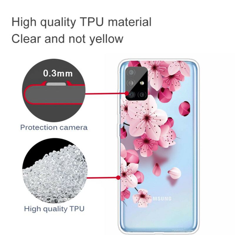 Maskica Samsung Galaxy A51 Mali Ružičasti Cvjetovi