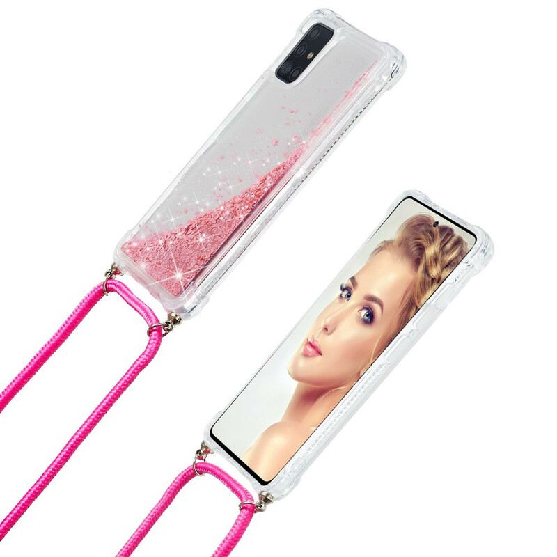 Maskica Samsung Galaxy A51 Šljokice S Uzicom
