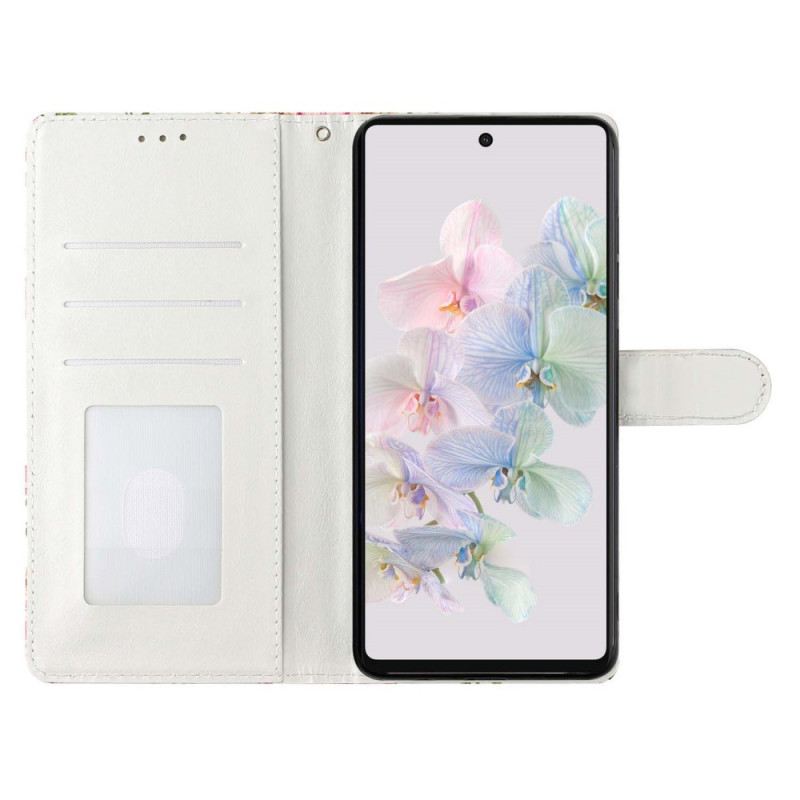 Flip Futrola Google Pixel 7A Lijepo Mače S Remenom